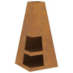 Vidaxl Ognjišče za drva 50 x 50 x 100 cm - Vremensko odporna jeklena konstrukcija