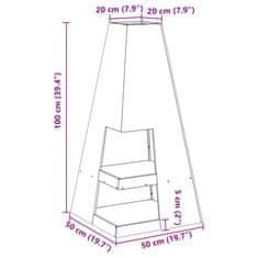 Vidaxl Ognjišče za drva 50 x 50 x 100 cm - Vremensko odporna jeklena konstrukcija