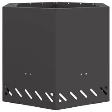 Vidaxl Peč za ogenj brez dima Črna 58 x 58 x 51 cm Jeklo
