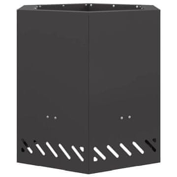 Vidaxl Peč za ogenj brez dima Črna 48 x 48 x 51 cm Jeklo