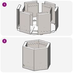 Vidaxl Brezdimni ogenj v obliki šesterokotnika Črna 58x58x51 cm Jeklo