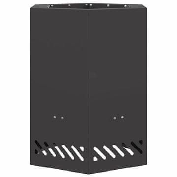 Vidaxl Peč za ogenj brez dima Črna 38 x 38 x 51 cm Jeklo