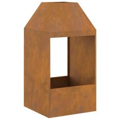 Vidaxl Ognjišče 50x50x100 cm iz vremensko odpornoga jekla