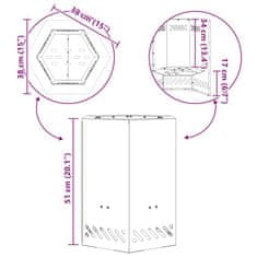 Vidaxl Brezdimni Ogenj Hexagonal 38x38x51 cm Uporabno Jeklo