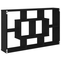 Vidaxl Stenska polica Črni hrast 85 x 16 x 52.5 cm Konstruiran les