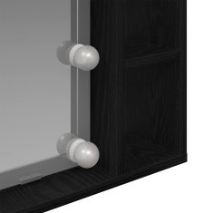 Vidaxl Ogledalna omara Črni hrast 76 x 15 x 55 cm Konstruiran les