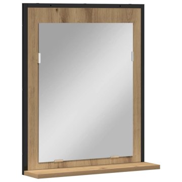 Vidaxl Ogledalo artisan hrast 50 x 12 x 60 cm Steklo in inženirski les