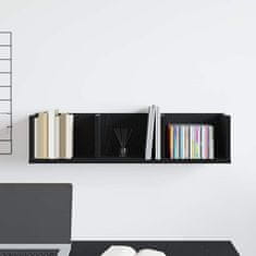 Vidaxl Stenska polica Črna Orehovina 75 x 18 x 18 cm Konstruiran les