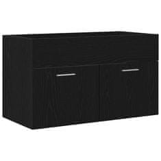 Vidaxl Umivalna omara Črna Orehovina 90 x 38.5 x 46 cm Konstruiran les