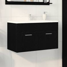 Vidaxl Umivalna omara Črna Orehovina 90 x 38.5 x 46 cm Konstruiran les