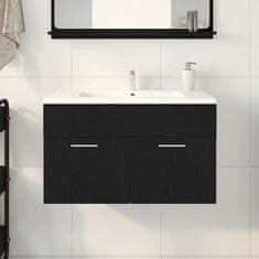 Vidaxl Umivalna omara Črna Orehovina 90 x 38.5 x 46 cm Konstruiran les