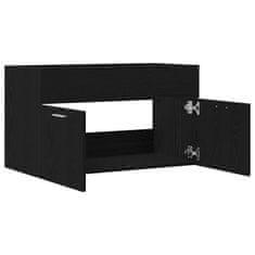 Vidaxl Umivalna omara Črna Orehovina 90 x 38.5 x 46 cm Konstruiran les