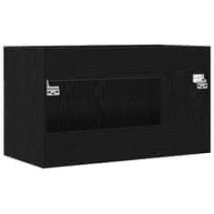 Vidaxl Umivalna omara Črna Orehovina 90 x 38.5 x 46 cm Konstruiran les