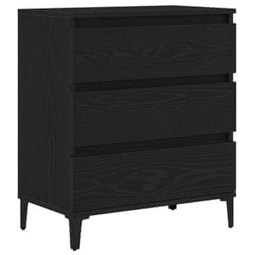 Vidaxl Strani šal Črna Orehovina 60 x 35 x 70 cm Konstruiran les