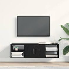 Vidaxl Stenska polica Črna Orehovina 102 x 30 x 29 cm Konstruiran les