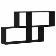 Vidaxl Stenska polica Črna Orehovina 76 x 15 x 53 cm Konstruiran les