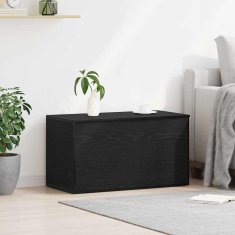 Vidaxl Črno Orehova Shranjevalna Škatla 84x42x46 cm iz Inženirskega Lesa