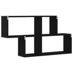 Vidaxl Stenska polica Črna Orehovina 76 x 15 x 53 cm Konstruiran les