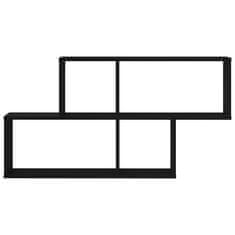 Vidaxl Stenska polica Črna Orehovina 76 x 15 x 53 cm Konstruiran les