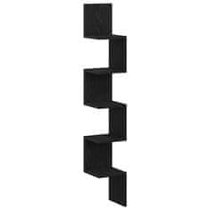 Vidaxl Kotna polica Črni hrast 20 x 20 x 127.5 cm Konstruiran les