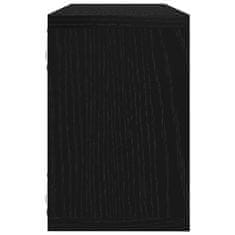 Vidaxl Stenske police s polico 2 pcs Črna Orehovina 60 x 15 x 23 cm