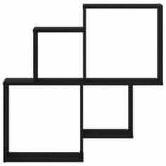 Vidaxl Stenska polica Črna Orehovina 80 x 15 x 78,5 cm Konstruiran les