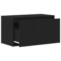 Vidaxl klop s predalom Črna 80 x 40 x 45 cm Konstruiran les