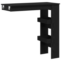 Vidaxl Stenska Bar miza Črni hrast 102 x 55 x 103.5 cm Konstruiran les