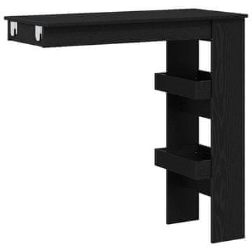 Vidaxl Stenska Bar miza Črni hrast 102 x 55 x 103.5 cm Konstruiran les