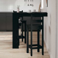 Vidaxl Stenska Bar miza Črni hrast 102 x 55 x 103.5 cm Konstruiran les