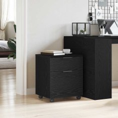 Vidaxl Kabinet za datoteke Črni hrast 45 x 38 x 54 cm Konstruiran les