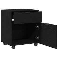 Vidaxl Kabinet za datoteke Črni hrast 45 x 38 x 54 cm Konstruiran les