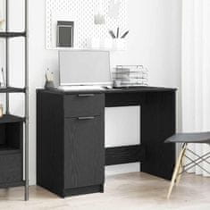 Vidaxl Miza s predalom Črni hrast 100 x 50 x 75 cm Konstruiran les