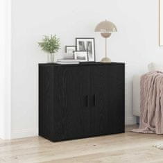 Vidaxl Komoda Črni hrast 80 x 33 x 70 cm Konstruiran les