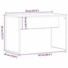 Vidaxl Oblečen stol Črni hrast 70 x 35 x 45 cm Konstruiran les