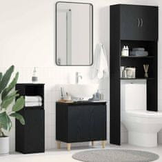 Vidaxl Omarica za umivalnik Črni hrast 58 x 33 x 60 cm Konstruiran les