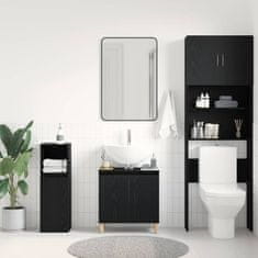 Vidaxl Omarica za umivalnik Črni hrast 58 x 33 x 60 cm Konstruiran les