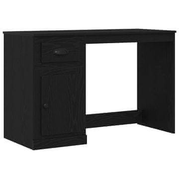 Vidaxl Miza s predalom Črni hrast 50 x 115 x 75 cm Konstruiran les