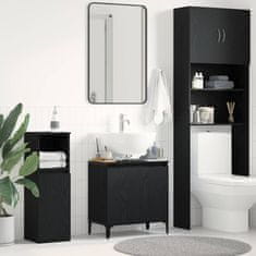 Vidaxl Omarica za umivalnik Črni hrast 58 x 33 x 60 cm Konstruiran les