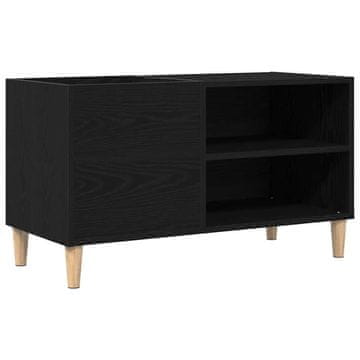 Vidaxl Kabinet za plošče Črne in naravne barve 84,5x38x48 cm Izdelano iz inženirskega lesa