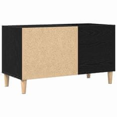 Vidaxl Kabinet za plošče Črne in naravne barve 84,5x38x48 cm Izdelano iz inženirskega lesa