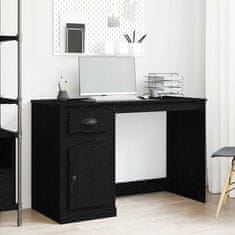 Vidaxl Miza s predalom Črni hrast 50 x 115 x 75 cm Konstruiran les