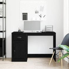 Vidaxl Miza s predalom Črni hrast 50 x 115 x 75 cm Konstruiran les