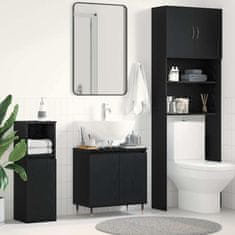 Vidaxl Umivalna omara Črna Orehovina 58 x 33 x 60 cm Konstruiran les