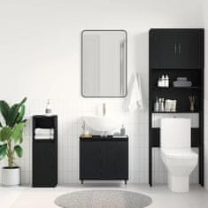 Vidaxl Umivalna omara Črna Orehovina 58 x 33 x 60 cm Konstruiran les