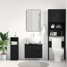 Vidaxl Umivalnik Črna Orehovina 65 x 33 x 60 cm Konstruiran les