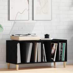 Vidaxl Regal za ploče Črna Oreh 100x38x48 cm Inženirski les