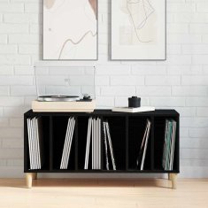 Vidaxl Regal za ploče Črna Oreh 100x38x48 cm Inženirski les