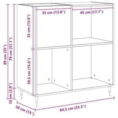Vidaxl Omara za plošče artisan hrast 85 x 38 x 89 cm Konstruiran les
