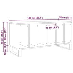 Vidaxl Omara za plošče Črni hrast 100 x 38 x 48 cm Konstruiran les